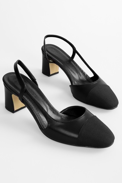 Kadın Liera Siyah Cilt Topuklu Ayakkabı