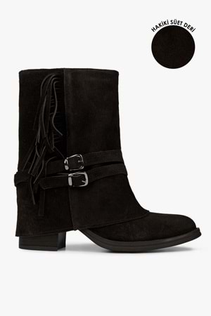 Kadın Inferno Acı Kahve Hakiki Süet Deri Püsküllü Bot