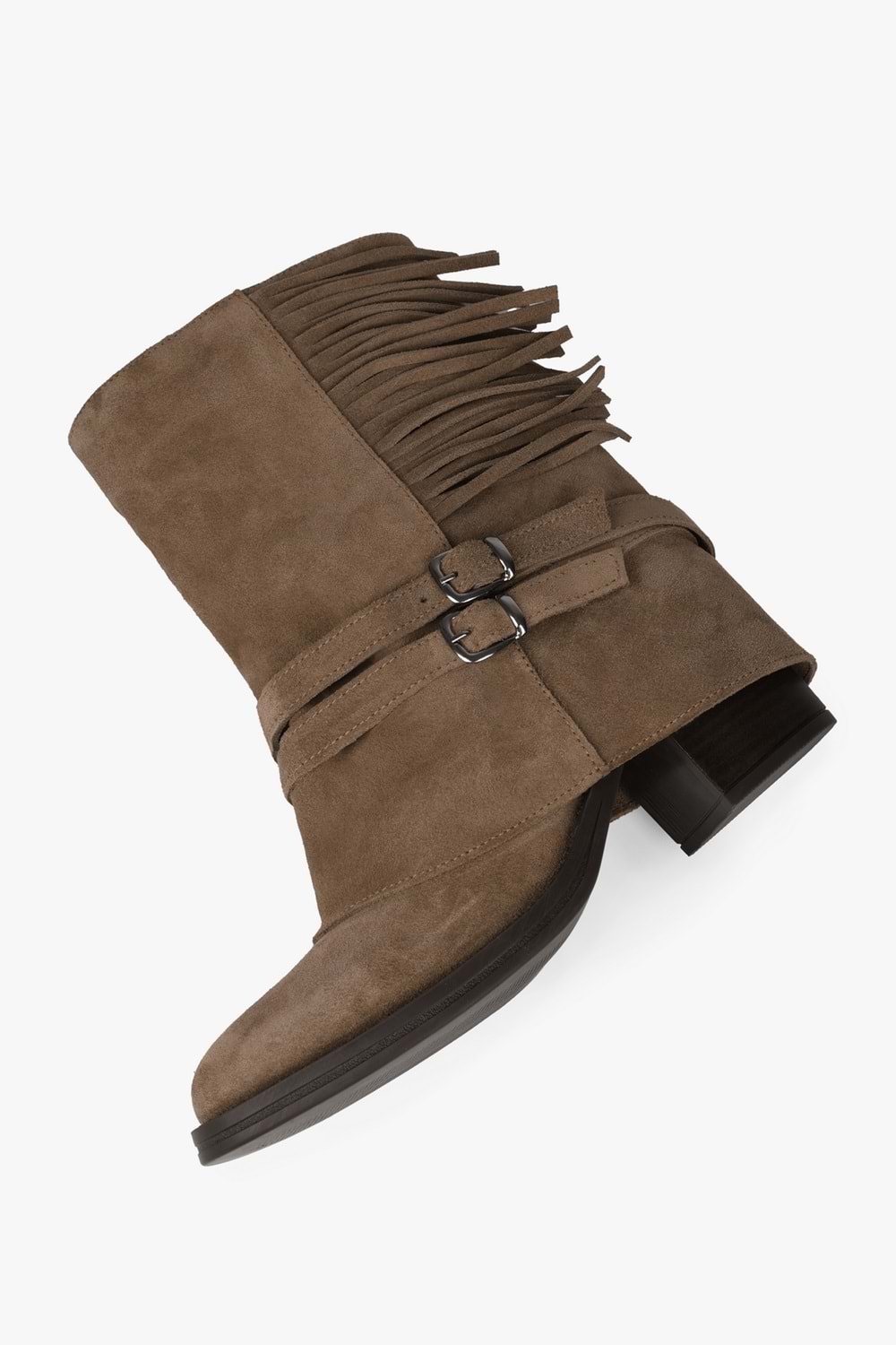 Kadın Inferno Vizon Hakiki Süet Deri Püsküllü Bot