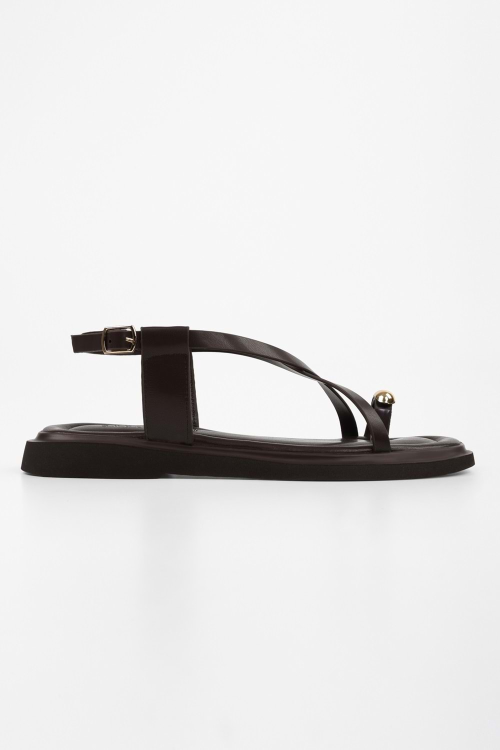 Kadın Julina Kahve Cilt Tokalı Sandalet