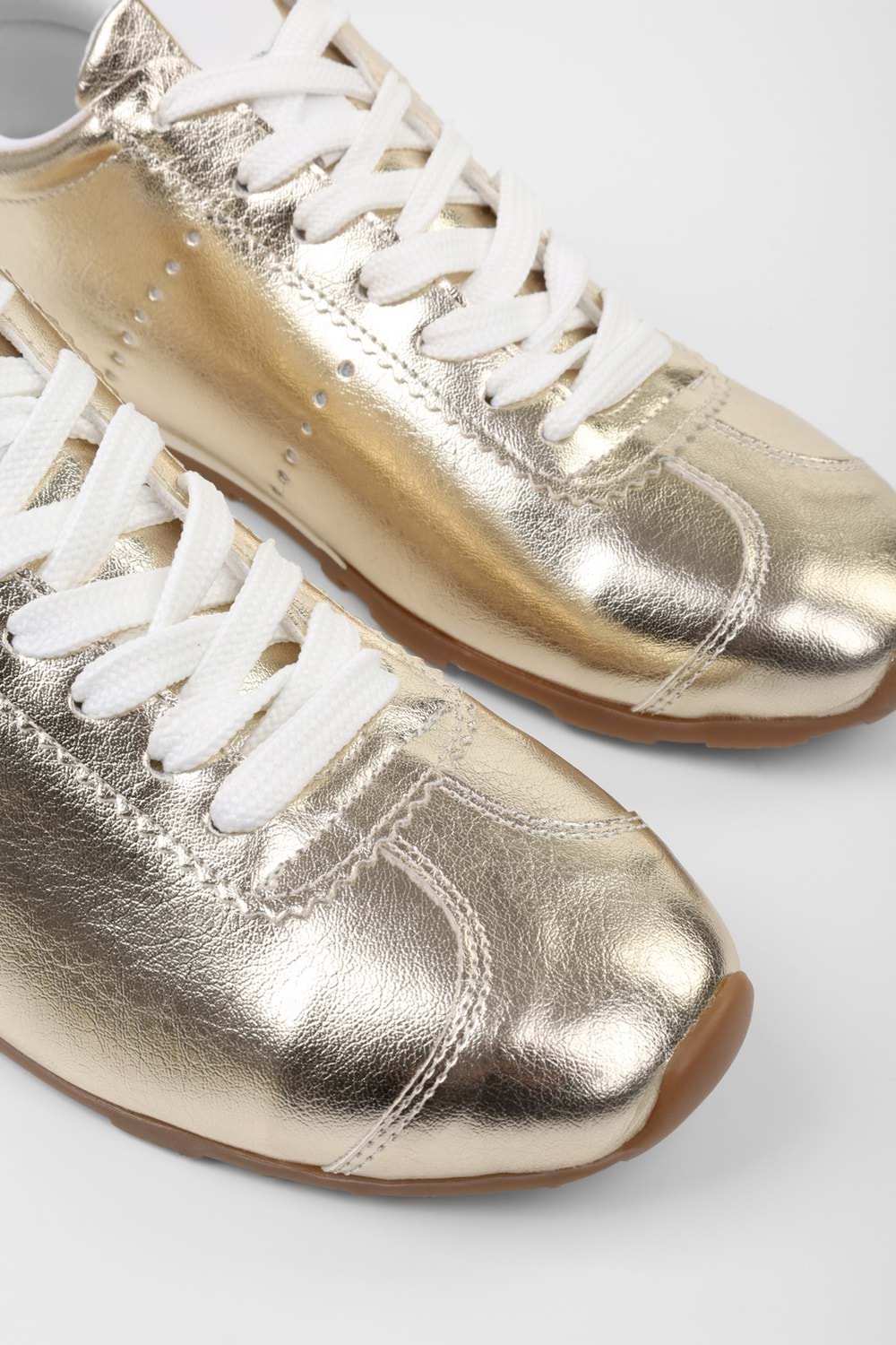 Kadın Taren Altın Parlak Sneaker