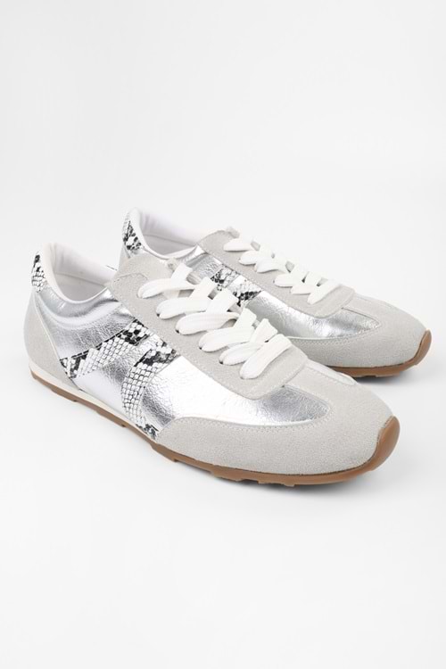 Kadın Rylen Gümüş Parlak Sneaker