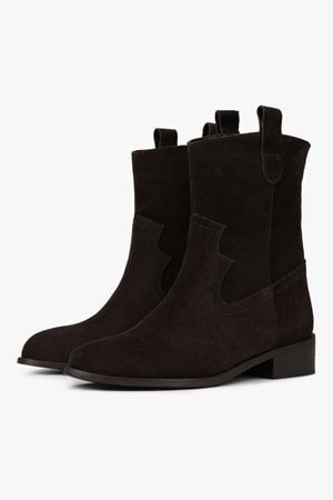 Kadın Hide Acı Kahve Hakiki Süet Deri Bot