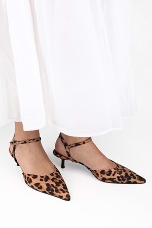 Kadın Raphael Leopar Saten Stiletto