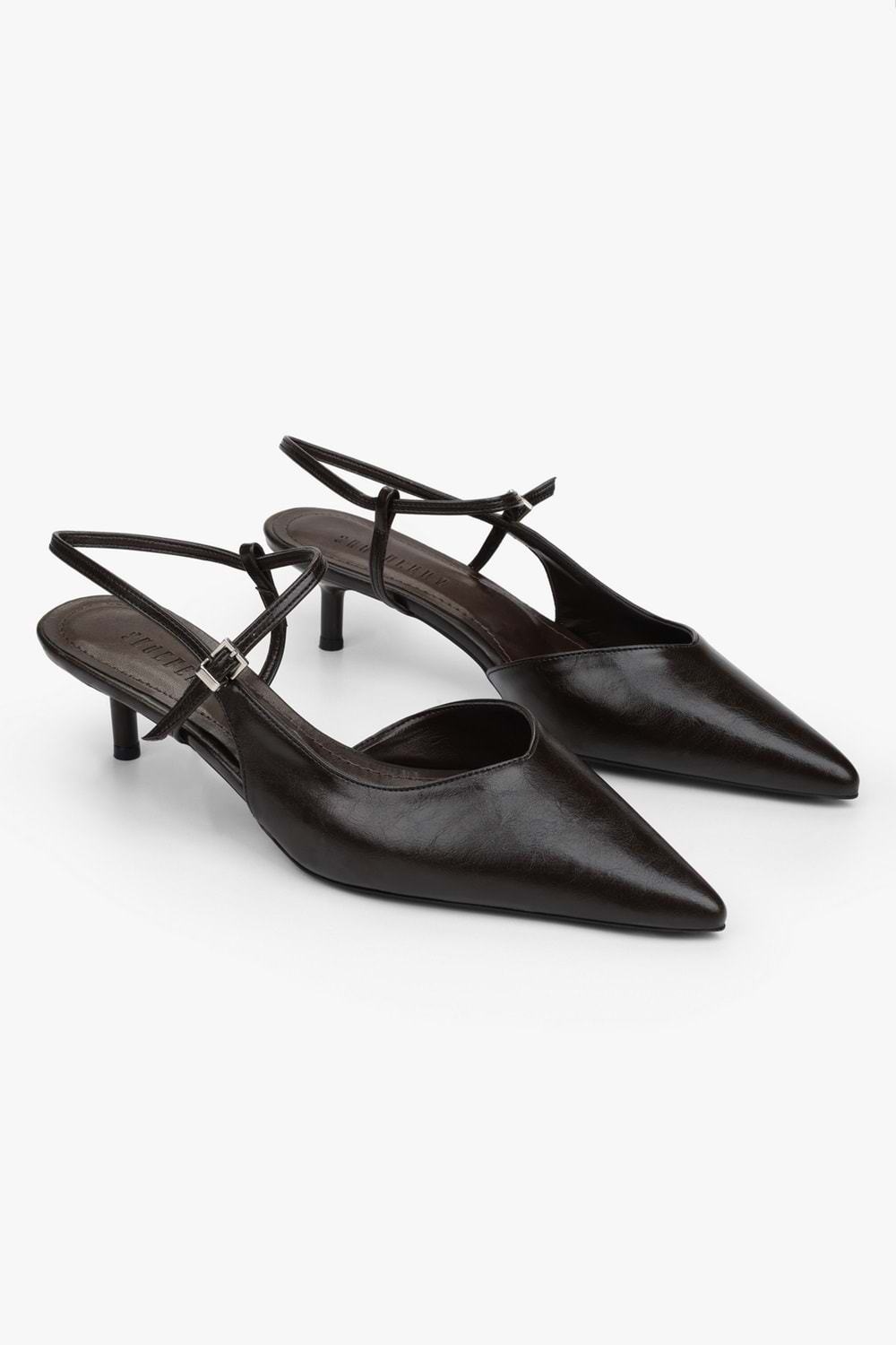 Kadın Lea Kahve Cilt Stiletto