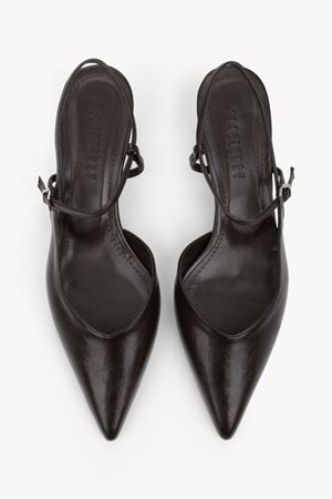 Kadın Lea Kahve Cilt Stiletto