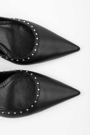 Kadın Nina Siyah Cilt Troklu Stiletto