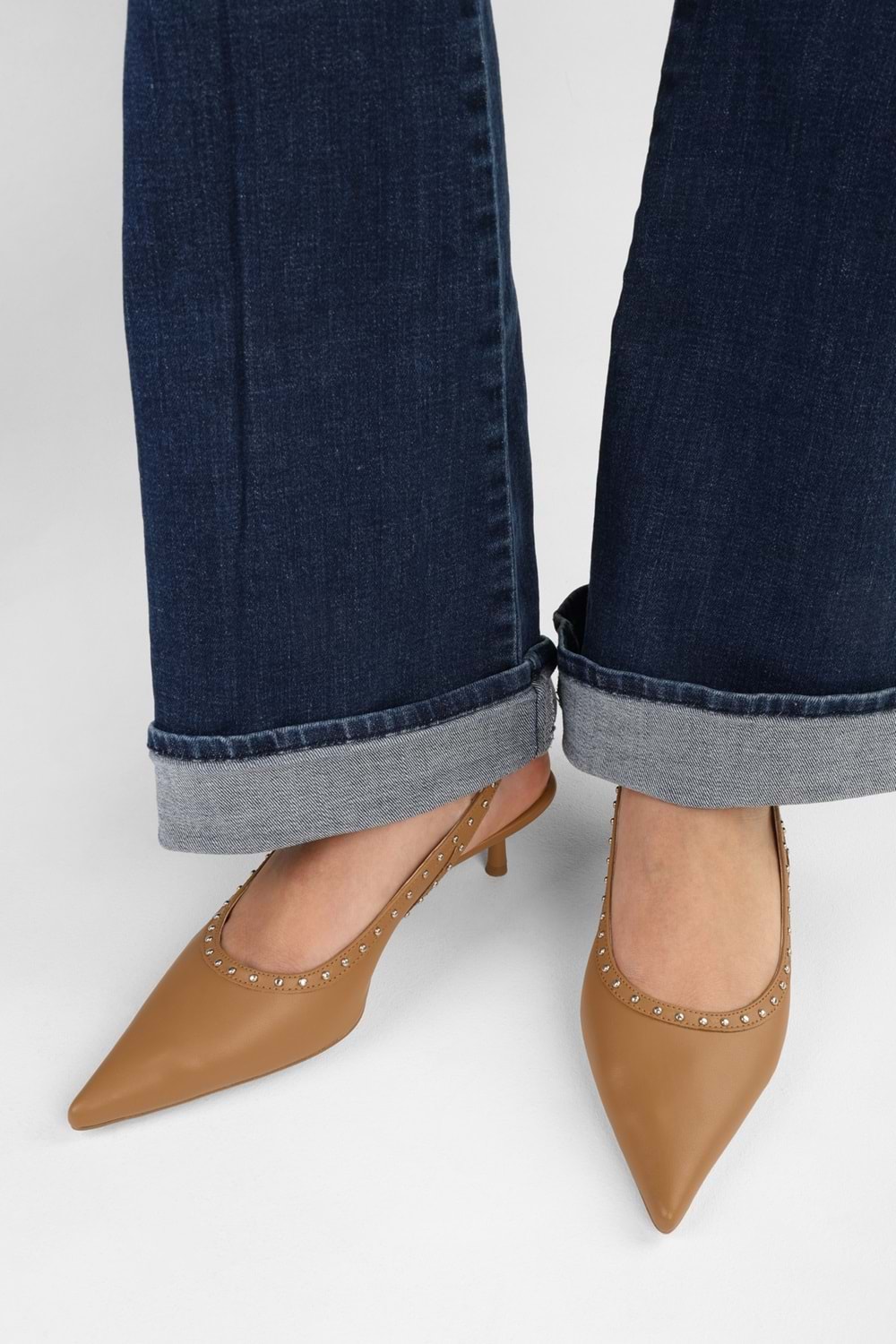 Kadın Nina Taba Cilt Troklu Stiletto