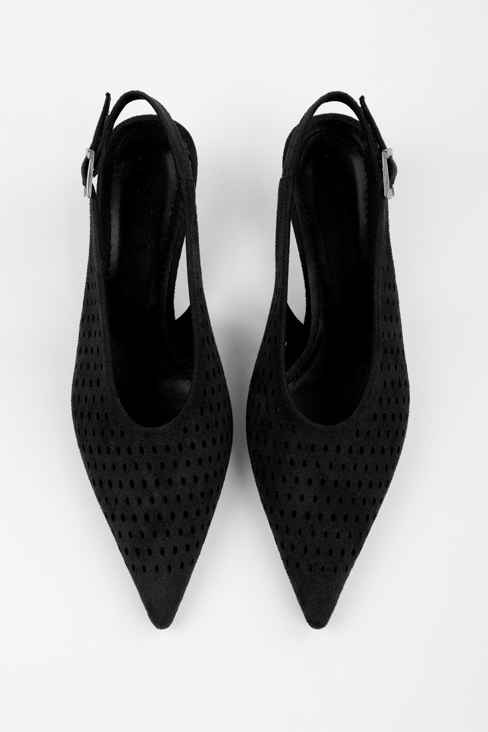 Kadın Rilou Siyah Süet Delikli Dekolteli Stiletto