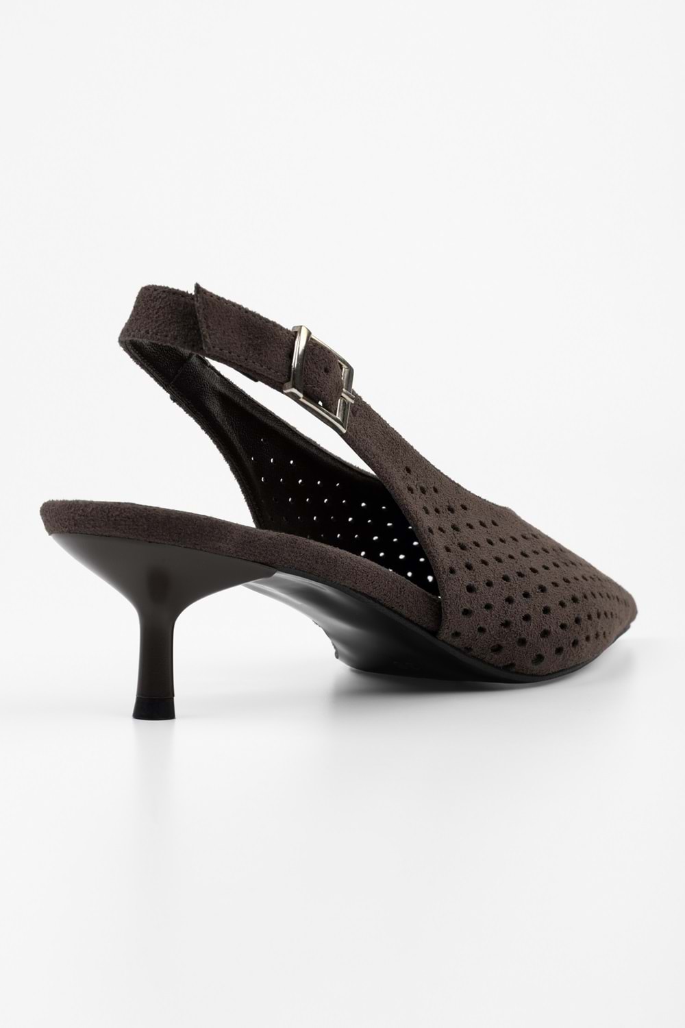 Kadın Rilou Acı Kahve Süet Delikli Dekolteli Stiletto