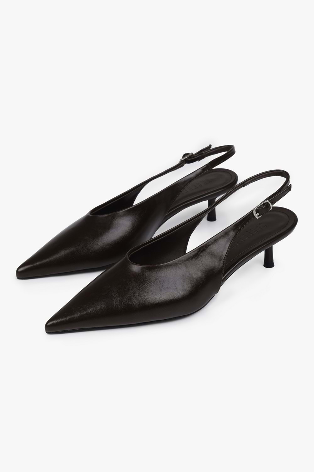 Kadın Luna Kahve Cilt Stiletto