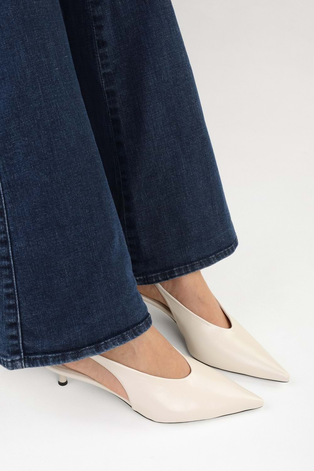 Kadın Luna Ekru Cilt Stiletto