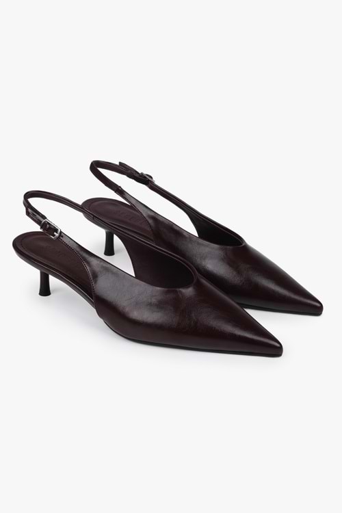 Kadın Luna Bordo Cilt Stiletto