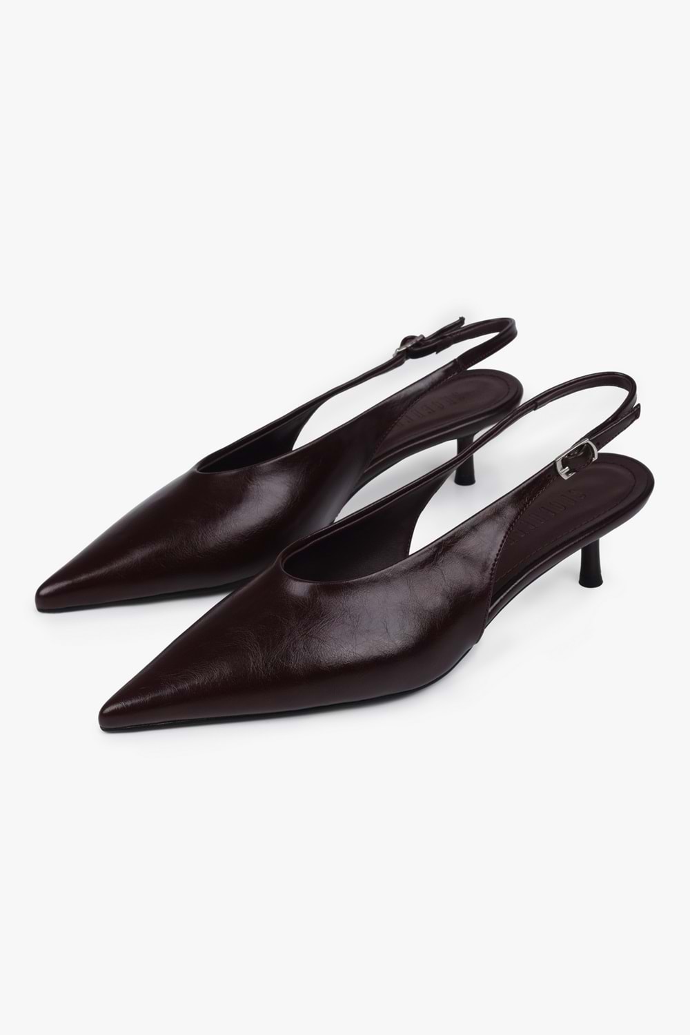 Kadın Luna Bordo Cilt Stiletto