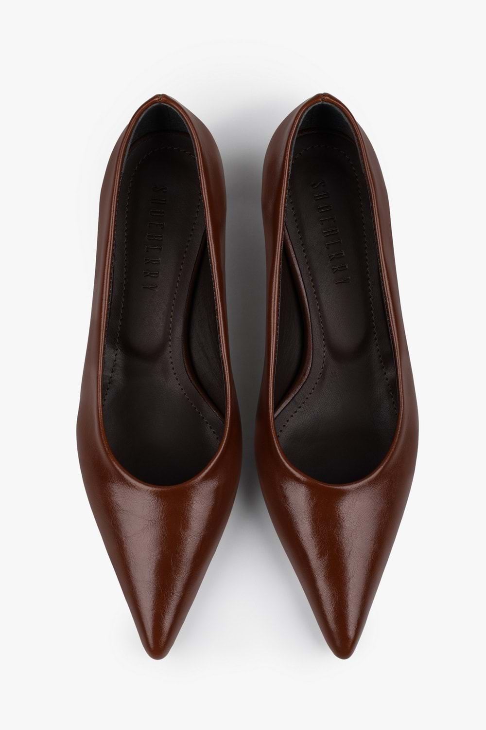 Kadın Corin Karamel Cilt Kısa Topuklu Stiletto