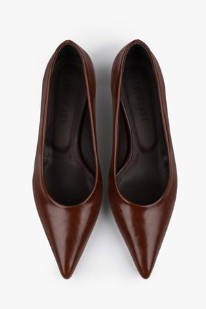 Kadın Corin Karamel Cilt Kısa Topuklu Stiletto