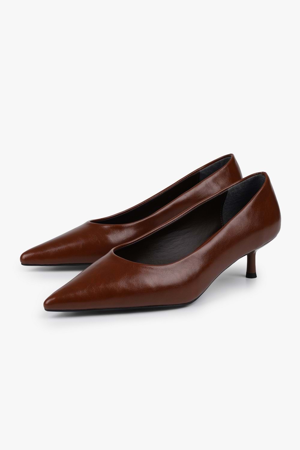 Kadın Corin Karamel Cilt Kısa Topuklu Stiletto