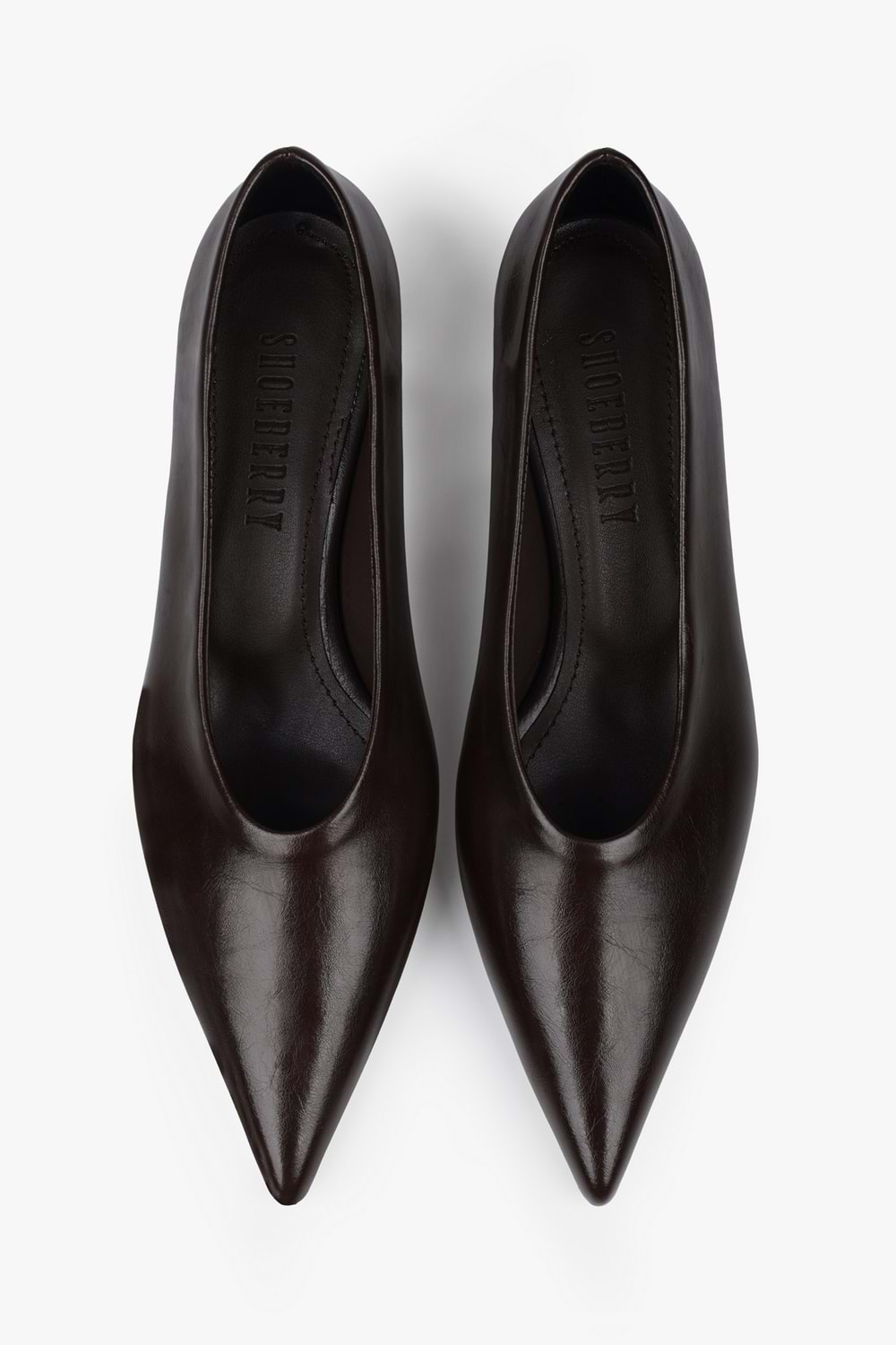 Kadın Corin Acı Kahve Cilt Kısa Topuklu Stiletto