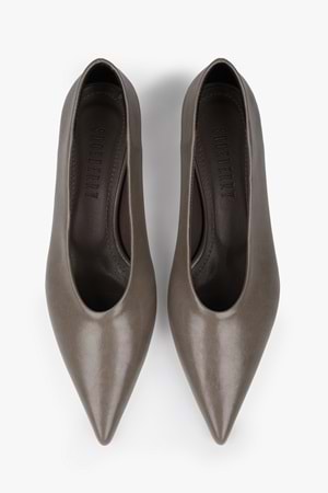 Kadın Corin Vizon Cilt Kısa Topuklu Stiletto