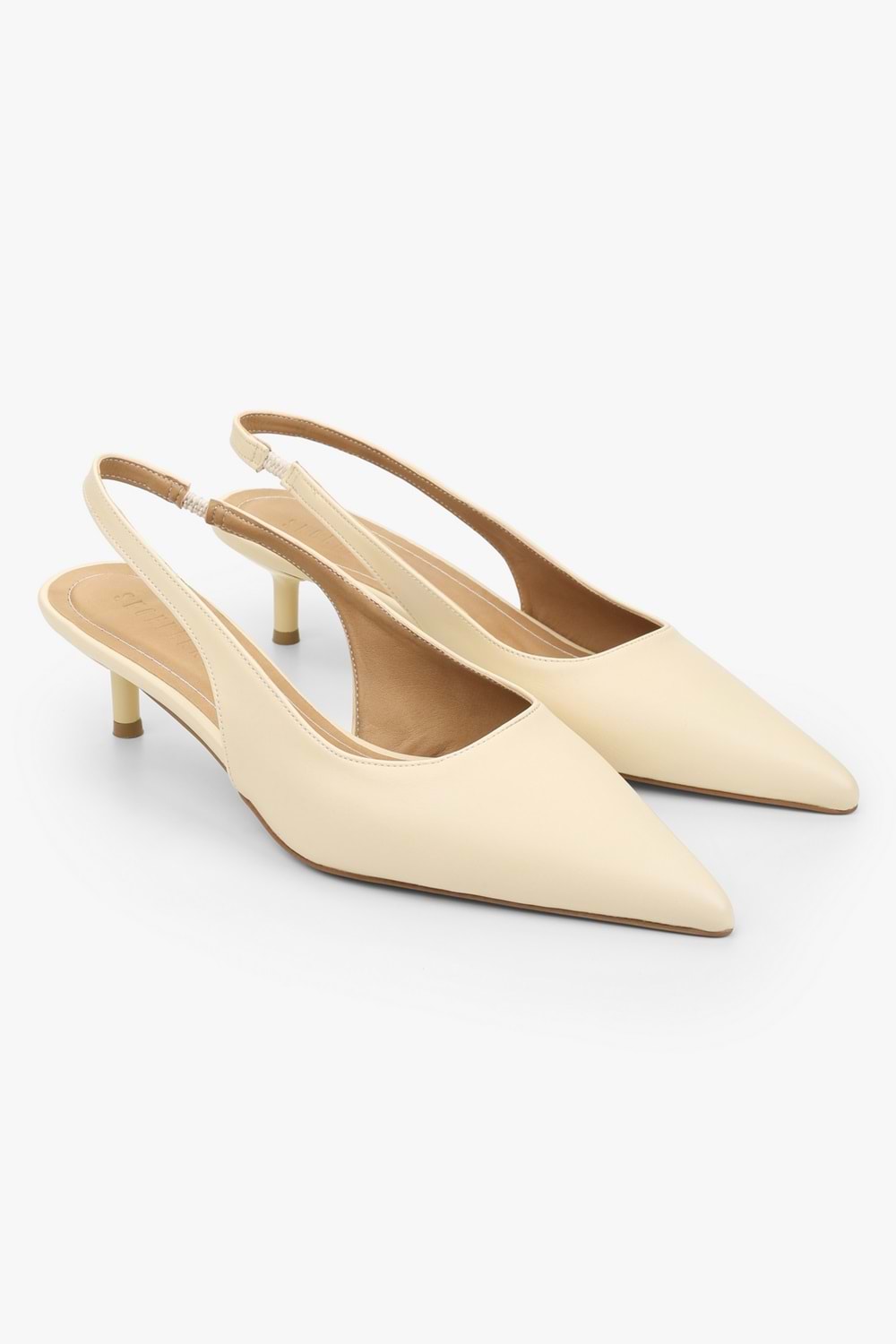 Kadın Kate Tereyağı Sarısı Cilt Mini Topuklu Stiletto