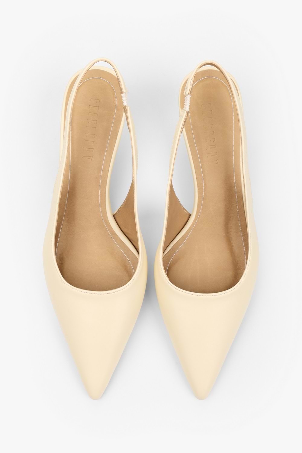 Kadın Kate Tereyağı Sarısı Cilt Mini Topuklu Stiletto