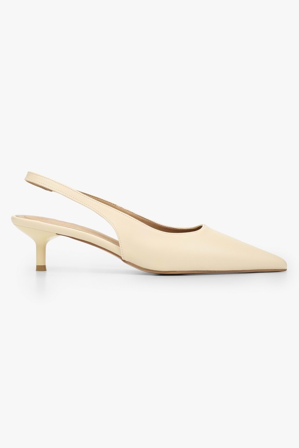 Kadın Kate Tereyağı Sarısı Cilt Mini Topuklu Stiletto