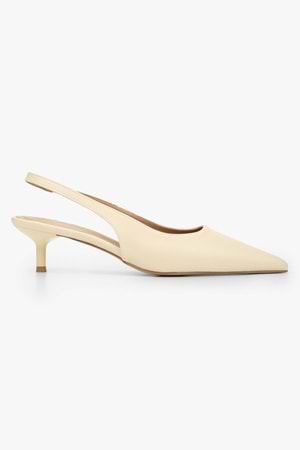 Kadın Kate Tereyağı Sarısı Cilt Mini Topuklu Stiletto
