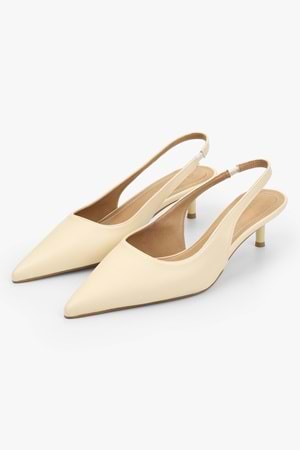 Kadın Kate Tereyağı Sarısı Cilt Mini Topuklu Stiletto