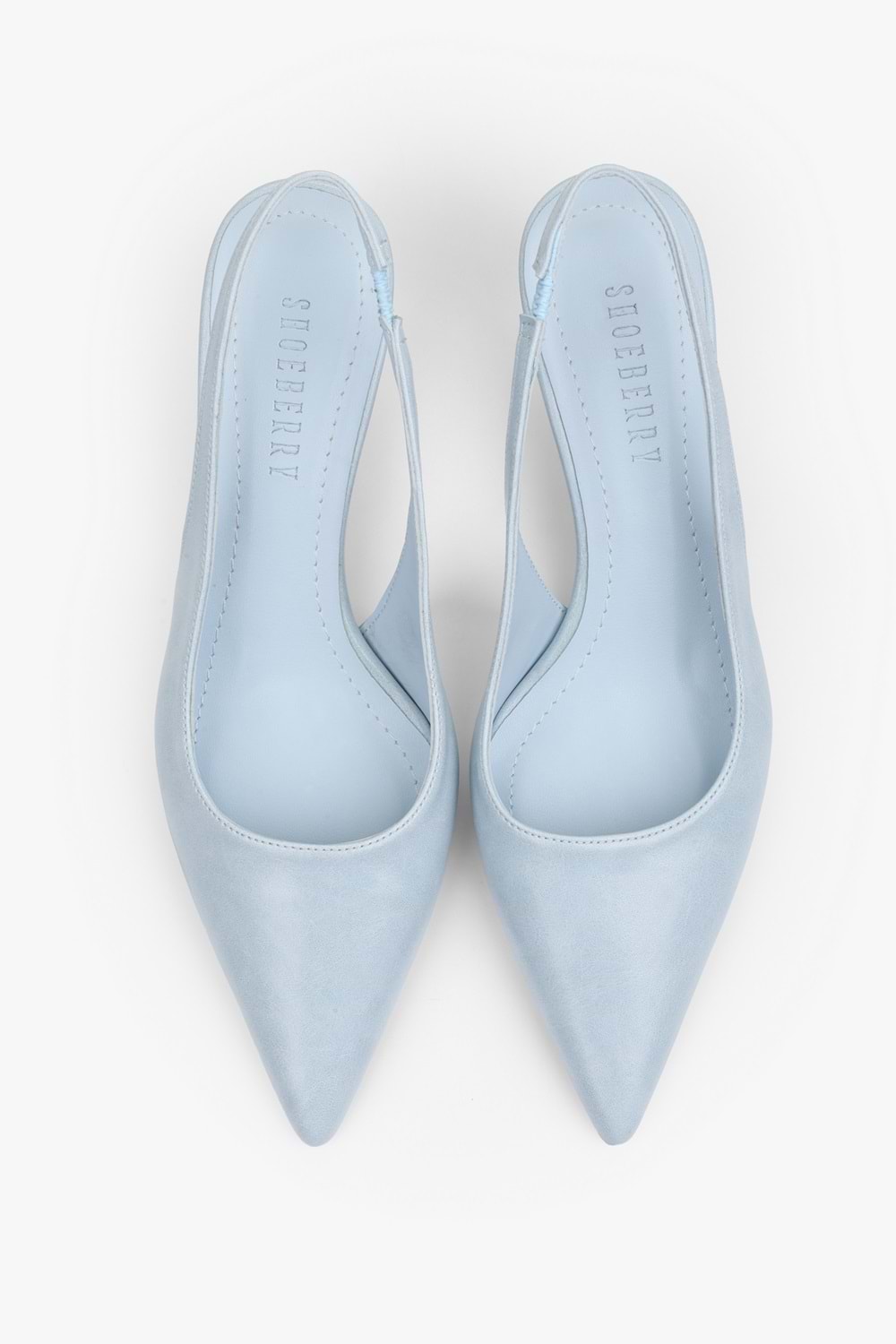 Kadın Kate Bebe Mavisi Cilt Mini Topuklu Stiletto