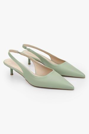 Kadın Kate Mint Yeşil Cilt Mini Topuklu Stiletto
