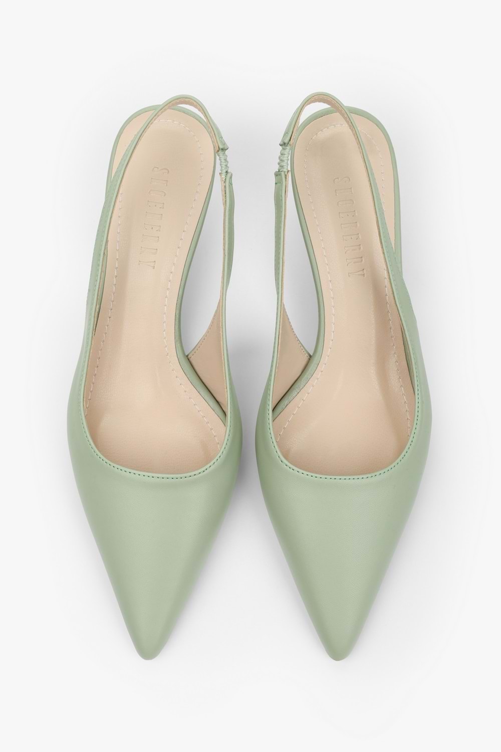 Kadın Kate Mint Yeşil Cilt Mini Topuklu Stiletto