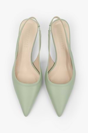 Kadın Kate Mint Yeşil Cilt Mini Topuklu Stiletto