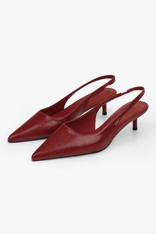 Kadın Kate Kırmızı Cilt Mini Topuklu Stiletto