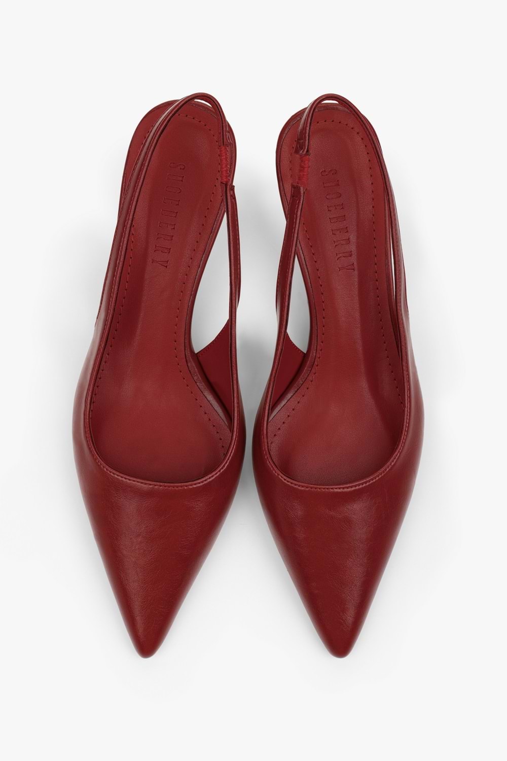 Kadın Kate Kırmızı Cilt Mini Topuklu Stiletto