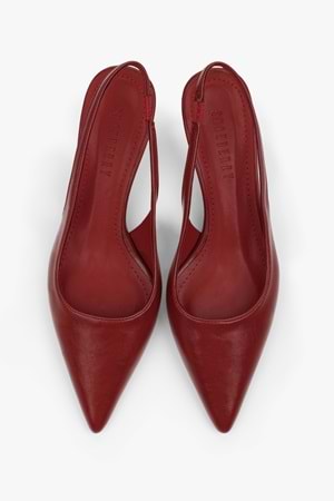 Kadın Kate Kırmızı Cilt Mini Topuklu Stiletto