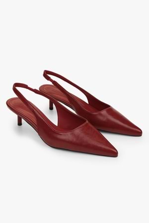 Kadın Kate Kırmızı Cilt Mini Topuklu Stiletto