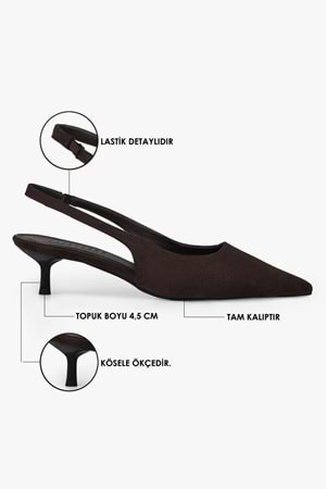 Kadın Kate Acı Kahve Süet Stiletto