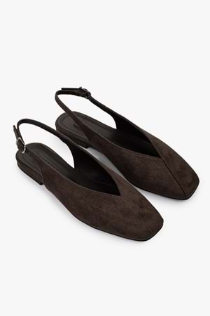 Kadın Noya Kahve Süet Babet