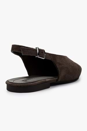 Kadın Noya Kahve Süet Babet