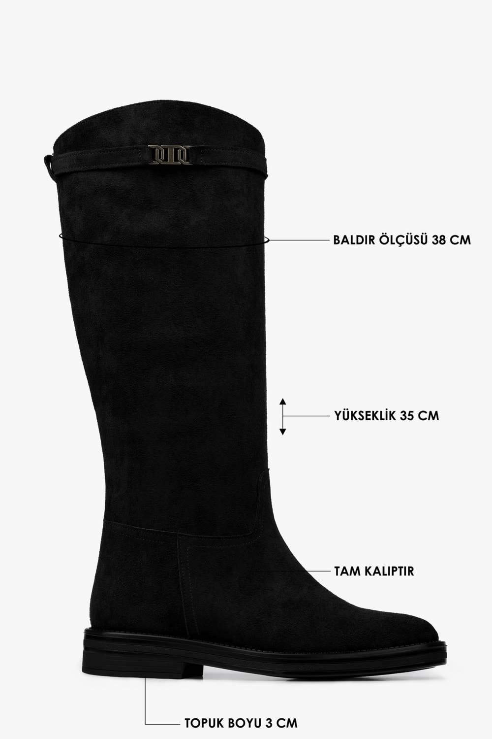 Kadın Valen Siyah Süet Çizme