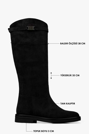 Kadın Valen Siyah Süet Çizme