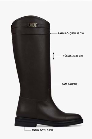 Kadın Valen Kahve Cilt Çizme