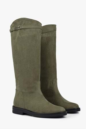 Kadın Valen Yağ Yeşili Süet Çizme
