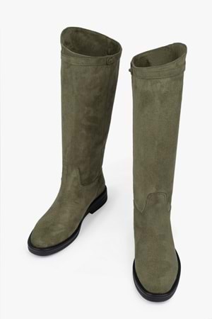 Kadın Valen Yağ Yeşili Süet Çizme