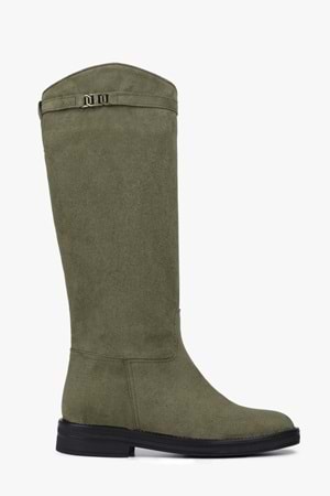 Kadın Valen Yağ Yeşili Süet Çizme