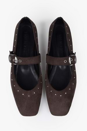 Kadın Neria Kahve Süet Troklu Babet