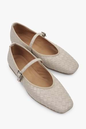 Kadın Lunel Ten Cilt Örgü Görünümlü Babet