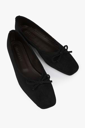 Kadın Lovia Siyah Süet Fiyonklu Babet