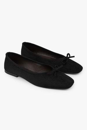 Kadın Lovia Siyah Süet Fiyonklu Babet