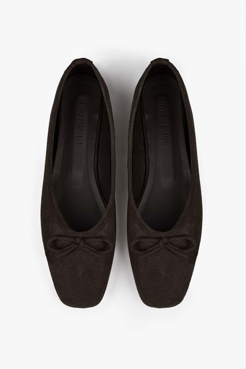 Kadın Lovia Acı Kahve Süet Fiyonklu Babet